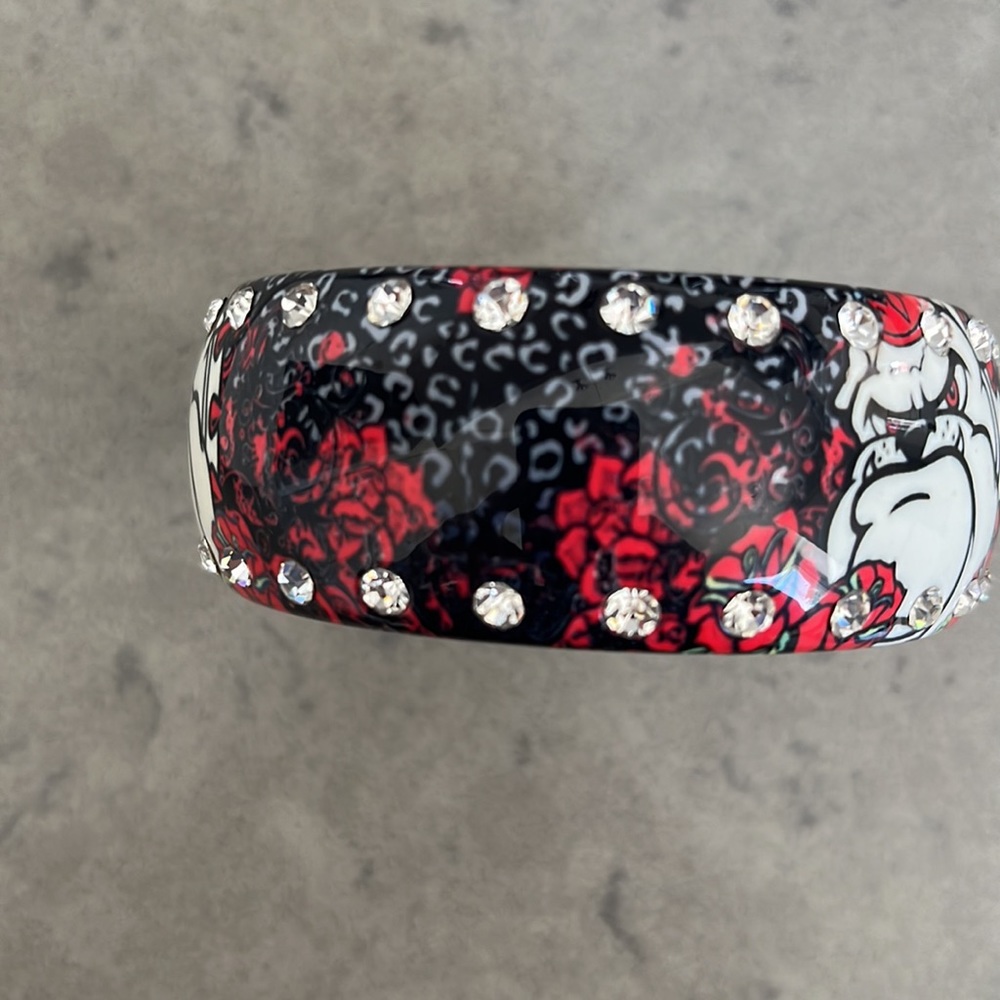 Go Dawgs! Bulldogs, Roses, & Rhinestones bangle - Picture 6 of 6